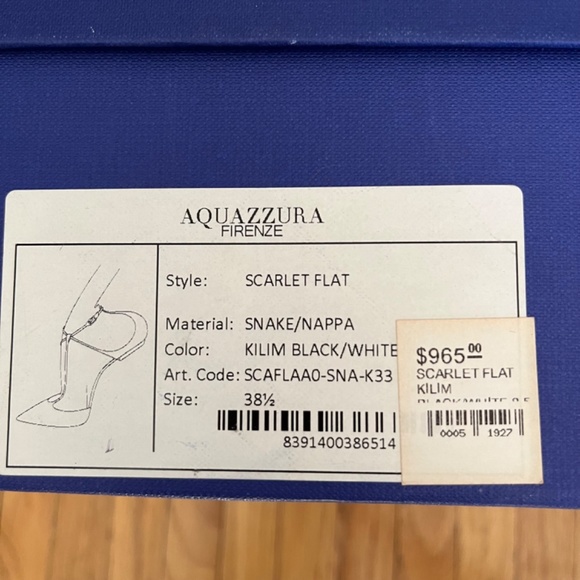 Aquazzurra Leather snake-print Scarlet Flat - Picture 3 of 14